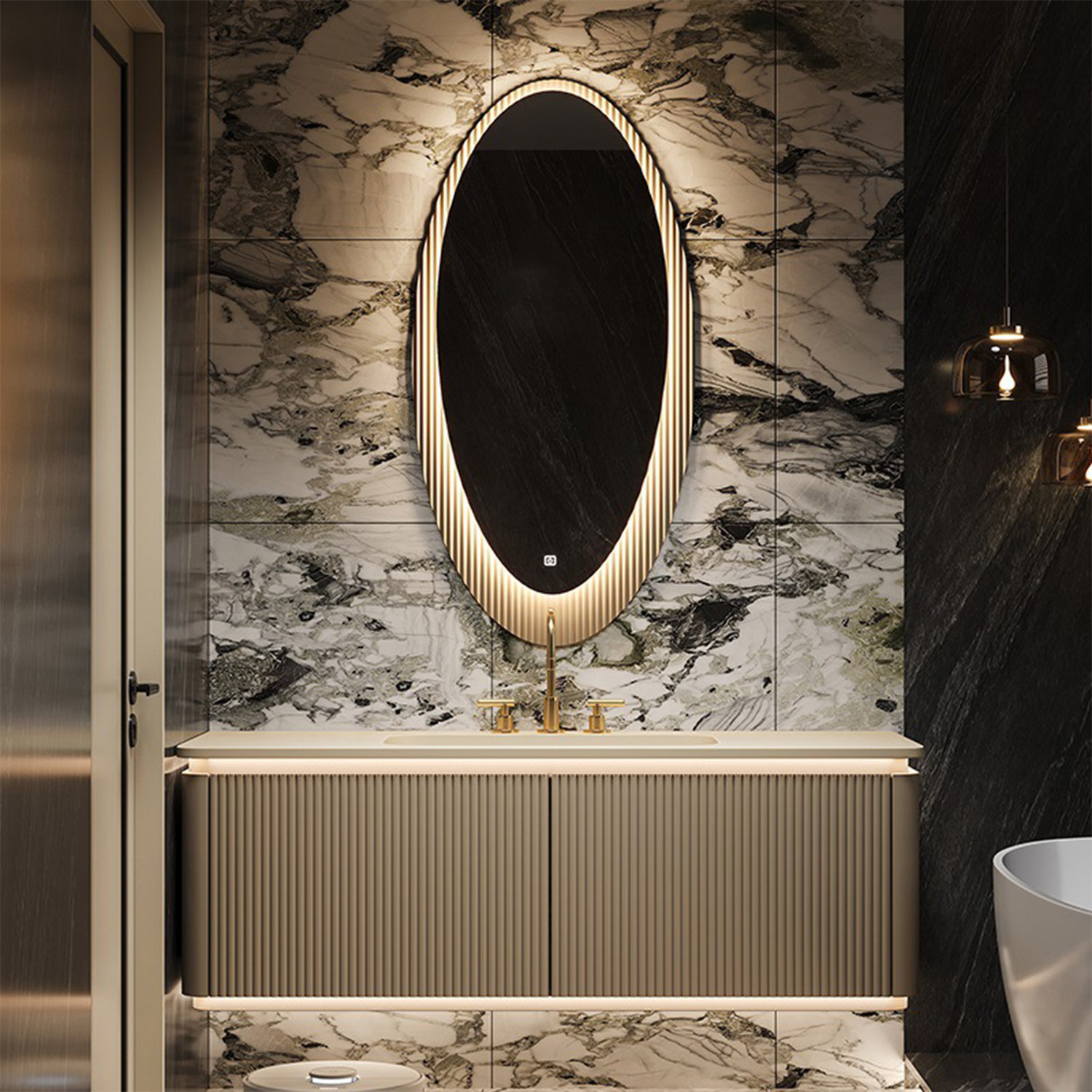 Nine-Five 55.11'' Single Bathroom Vanity with Engineered